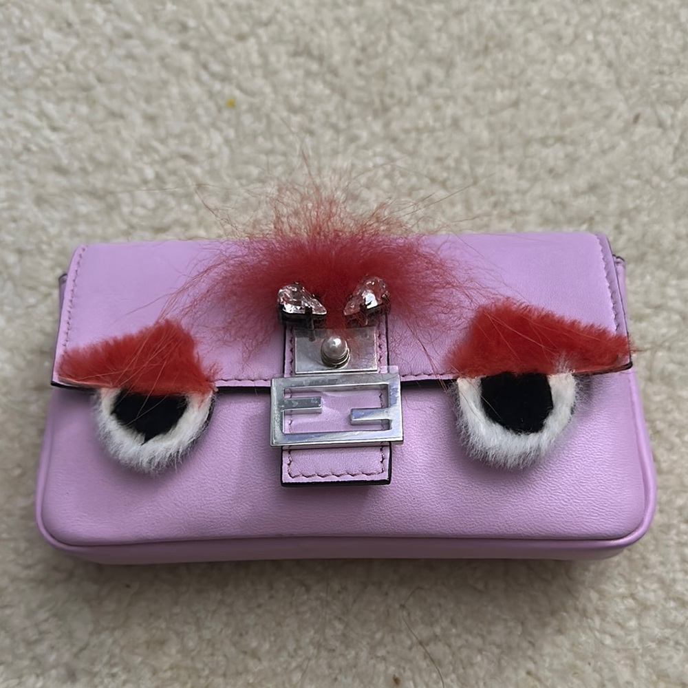 Fendi Mini Bag in Lavender with Red Accents
